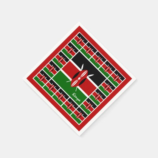 Kenianische Flagge Party Servietten, Kenia/Afrika Serviette (Ecke)