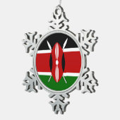 kenianische Flagge Schneeflocken Zinn-Ornament (Rechts)