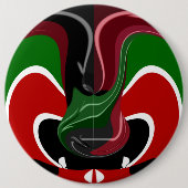 Kenianische Flagge wirbeln: Eine moderne Kunst Button (Vorderseite)