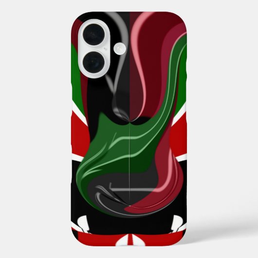 Kenianische Flagge wirbeln: Eine moderne Kunst Case-Mate iPhone Hülle (Rückseite)