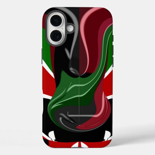 Kenianische Flagge wirbeln: Eine moderne Kunst Case-Mate iPhone Hülle (Rückseite)