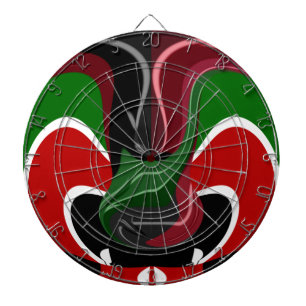 Kenianische Flagge wirbeln: Eine moderne Kunst Dartscheibe