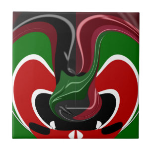 Kenianische Flagge wirbeln: Eine moderne Kunst Fliese