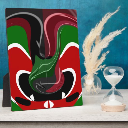 Kenianische Flagge wirbeln: Eine moderne Kunst Fotoplatte (Seite)