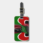 Kenianische Flagge wirbeln: Eine moderne Kunst Gepäckanhänger (Vorderseite vertikal)