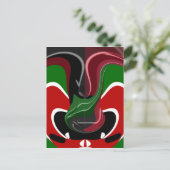 Kenianische Flagge wirbeln: Eine moderne Kunst Postkarte (Stehend Vorderseite)