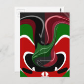 Kenianische Flagge wirbeln: Eine moderne Kunst Postkarte (Vorne/Hinten)