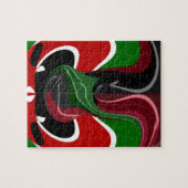 Kenianische Flagge wirbeln: Eine moderne Kunst Puzzle (Horizontal)