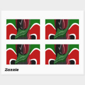 Kenianische Flagge wirbeln: Eine moderne Kunst Rechteckiger Aufkleber (Blatt)