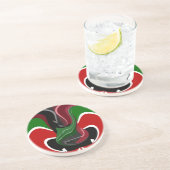 Kenianische Flagge wirbeln: Eine moderne Kunst Sandstein Untersetzer (Seite)