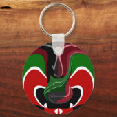 Kenianische Flagge wirbeln: Eine moderne Kunst Schlüsselanhänger (Vorderseite)