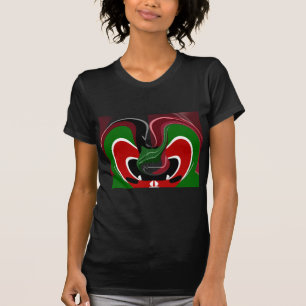 Kenianische Flagge wirbeln: Eine moderne Kunst T-Shirt