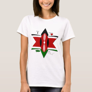 Kenianische Flaggen-Safari: Sternen-Design   Bucke T-Shirt