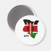 Kenianische Karte und Flagge Magnet (Vorderseite/Rückseite)