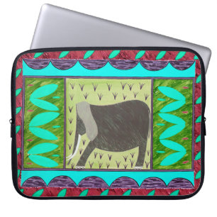 Kenianischer Elefant-Aqua-Laptop-Sieb Laptopschutzhülle