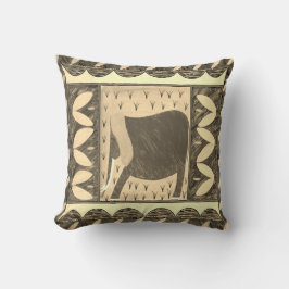 Kenianischer Elefant Sepia-Throw-Kissen Kissen