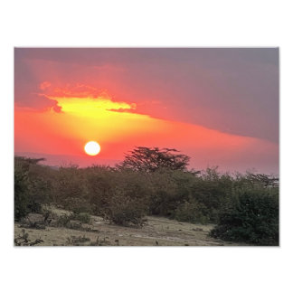 Kenianischer Sonnenuntergang-Fotoabzug Fotodruck