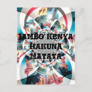 Kenianischer Teppich-Kaleidoskop-Kunstprint Postkarte