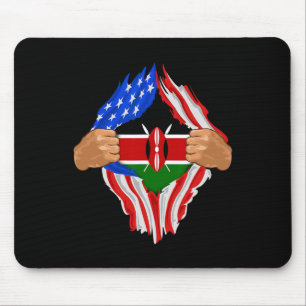 Kenianisches Blut in mir Kenia-Flagge Geschenk  Mousepad