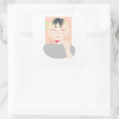 Kenma Kozume Quadratischer Aufkleber (Tasche)