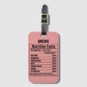 Kenndaten von Funny Chemieelements Lug Gepäckanhänger (Vorderseite Vertikal)