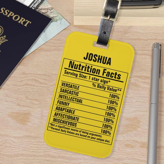 Kenndaten von Funny Chemieelements Lug Gepäckanhänger