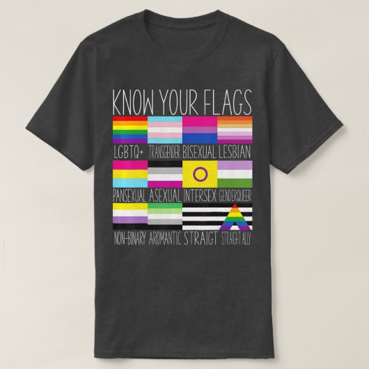 Kenne das Transgender der Flaggen für LGBTQ+-Gay P T-Shirt (Design vorne)