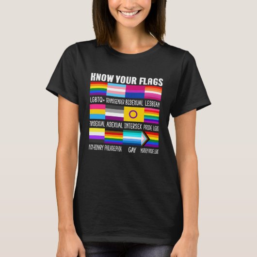 Kenne das Transgender der Flaggen für LGBTQ+-Gay P T-Shirt (Vorderseite)