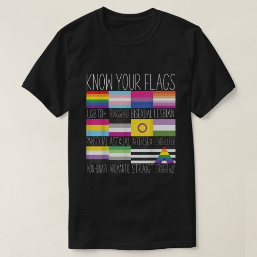 Kenne das Transgender der Flaggen für LGBTQ+-Gay P T-Shirt (Design vorne)