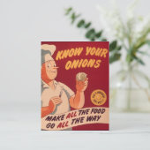 Kenne deine Zwiebeln Postkarte (Stehend Vorderseite)