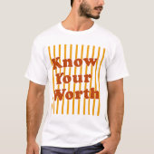 Kenne deinen Wert Retro-Streifen T-Shirt (Vorderseite)