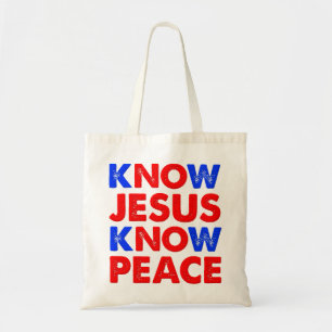 Kenne Jesus Kenne Frieden Christliche Tragetasche