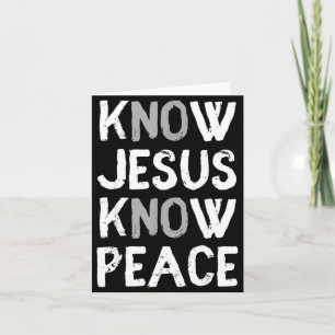 Kenne Jesus Kenne Frieden Jesus Christlicher Glaub Dankeskarte