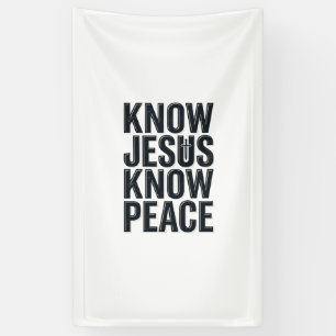 Kenne Jesus Kenne Frieden Vintage Christliche Typo Banner