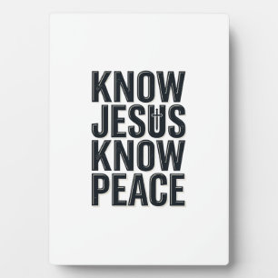 Kenne Jesus Kenne Frieden Vintage Christliche Typo Fotoplatte