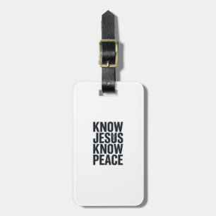 Kenne Jesus Kenne Frieden Vintage Christliche Typo Gepäckanhänger