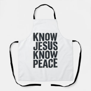 Kenne Jesus Kenne Frieden Vintage Christliche Typo Schürze