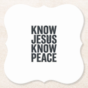 Kenne Jesus Kenne Frieden Vintage Christliche Typo Untersetzer