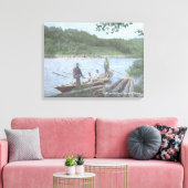 Kennebec River Drivers in a Bateau - Leinwand (Insitu (Wohnzimmer))