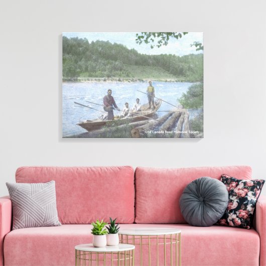 Kennebec River Drivers in a Bateau - Leinwand (Insitu (Wohnzimmer))