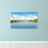 Kennebec River View of the Augusta Toll Bridge Leinwanddruck (Insitu (Holzboden))