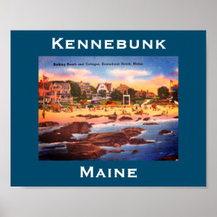 Kennebunk Beach, Maine Vintage Cottages Foto Poster