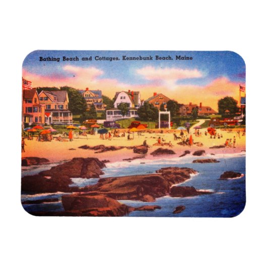 Kennebunk Beach, Maine Vintage Hütten Foto Magnet (Horizontal)