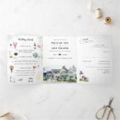 Kennebunk Maine | Shore Wedding Dreifach Gefaltete Einladung (Innenseite)