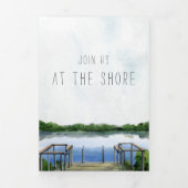 Kennebunk Maine | Shore Wedding Dreifach Gefaltete Einladung (Cover)