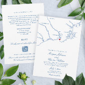 Kennebunkport All-in-One QR Code UAWG Wedding Einladung