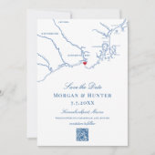 Kennebunkport Maine Elegante Karte QR Code Wedding (Vorderseite)