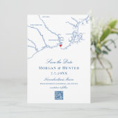 Kennebunkport Maine Elegante Karte QR Code Wedding (Stehend Vorderseite)