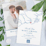 Kennebunkport Maine Elegante Karte QR Code Wedding<br><div class="desc">Dieses elegante Kennebunkport Save the Date ist ideal für Ihre Hochzeit an der Südküste Maine. Sie können das Herz über die Stadt ziehen, in der Sie heiraten, und auch die Herzfarbe ändern! Das Beste: Personalisieren Sie es mit einem Foto und QR-Code ohne zusätzliche Kosten. Egal ob Sie den Knoten im...</div>