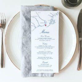 Kennebunkport Maine Map Elegant Navy Hochzeit Menükarte